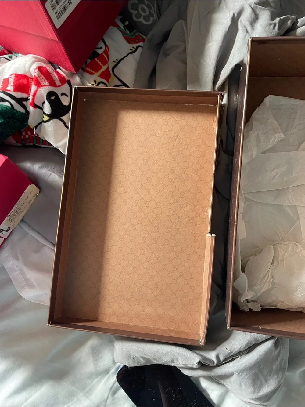 Vintage Y2K Gucci Brown shoe Box with Gold Logo